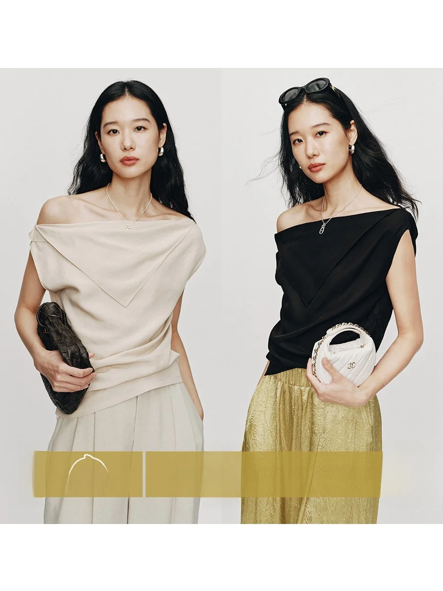 

Романтический деконструктивистский топ с асимметричным плечом от Amyy Studios: специальное предложение, 5 штук, повседневный шик, свободный крой