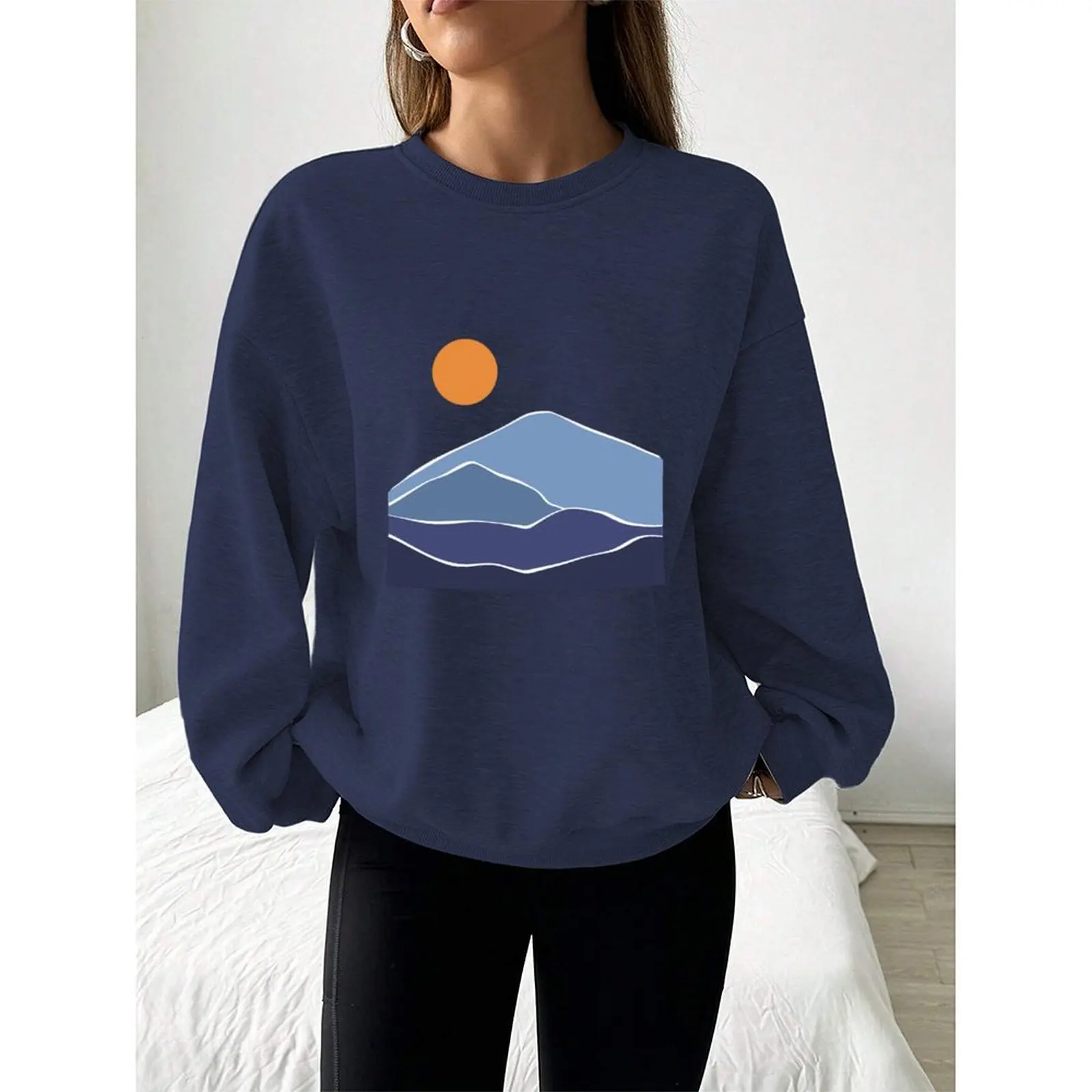 بلوزات نسائية برقبة دائرية بلوفرات رياضية غير رسمية فضفاضة مريحة مخملية بأكمام طويلة سترة شتوية ملابس نسائية 2025 #4