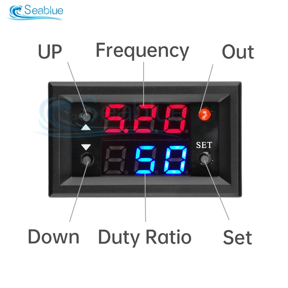 DC4-28V PWM High Power Governor Frequency Measuring Instrument 1-160khz Frequency And Duty Cycle Independently Adjustable 0-100%