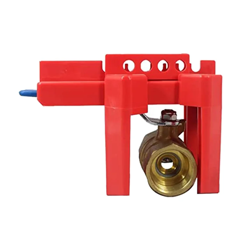 ABJN-3X Ball Valve Locking, Adjustable Ball Valve Locking Device, Small, For 1/2Inch-2-1/2Inch Outer Pipe Diameter, Red