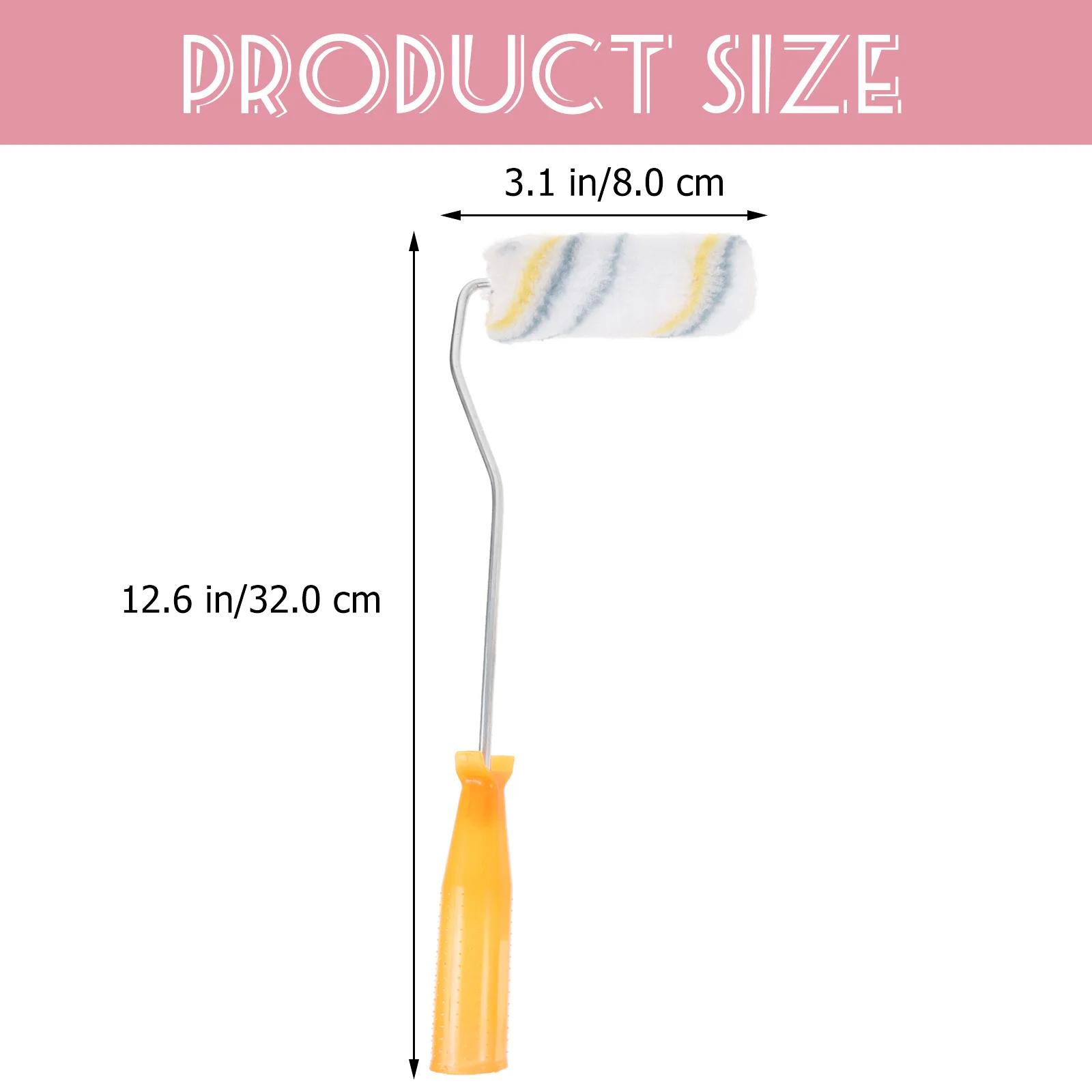 Zestaw 21 mini wałków malarskich z uchwytem 32 cm, żółto-szary wałek do malowania ścian, drzwi, okien, listew, narzędzia do malowania DIY