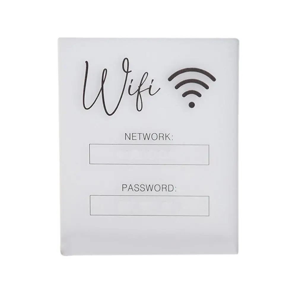 Placa acrílica Wifl, pegatina de identificación de lugar público, Cuenta de escritura a mano WiFi, tienda y casa de anuncios, placa de contraseña, identificación T7O4