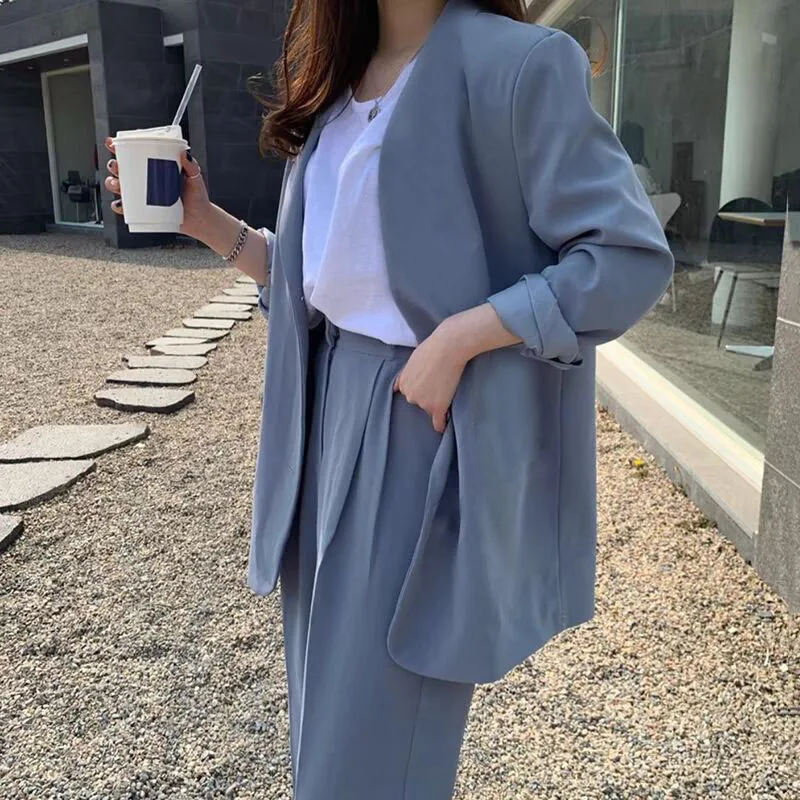 Spring Autumn Blazer And Trousers Pant Sets Women 2025 Fashion Office Lady Jackets Coat 2 Pieces Set Suits For Woman Casual