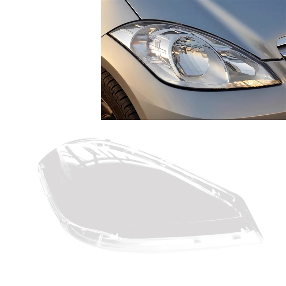 Car Right Headlight Shell Lamp Shade Transparent Lens Cover Headlight Cover for a Class W169 2009-2011