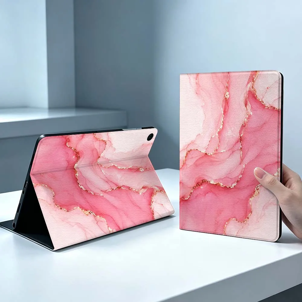 Color Marble Texture Fashion For Samsung Galaxy Tab S11 S10 S9 S8 S7 S6 A9 A8 A7 A11 Lite FE Plus Pen Tray Tablet Case Soft