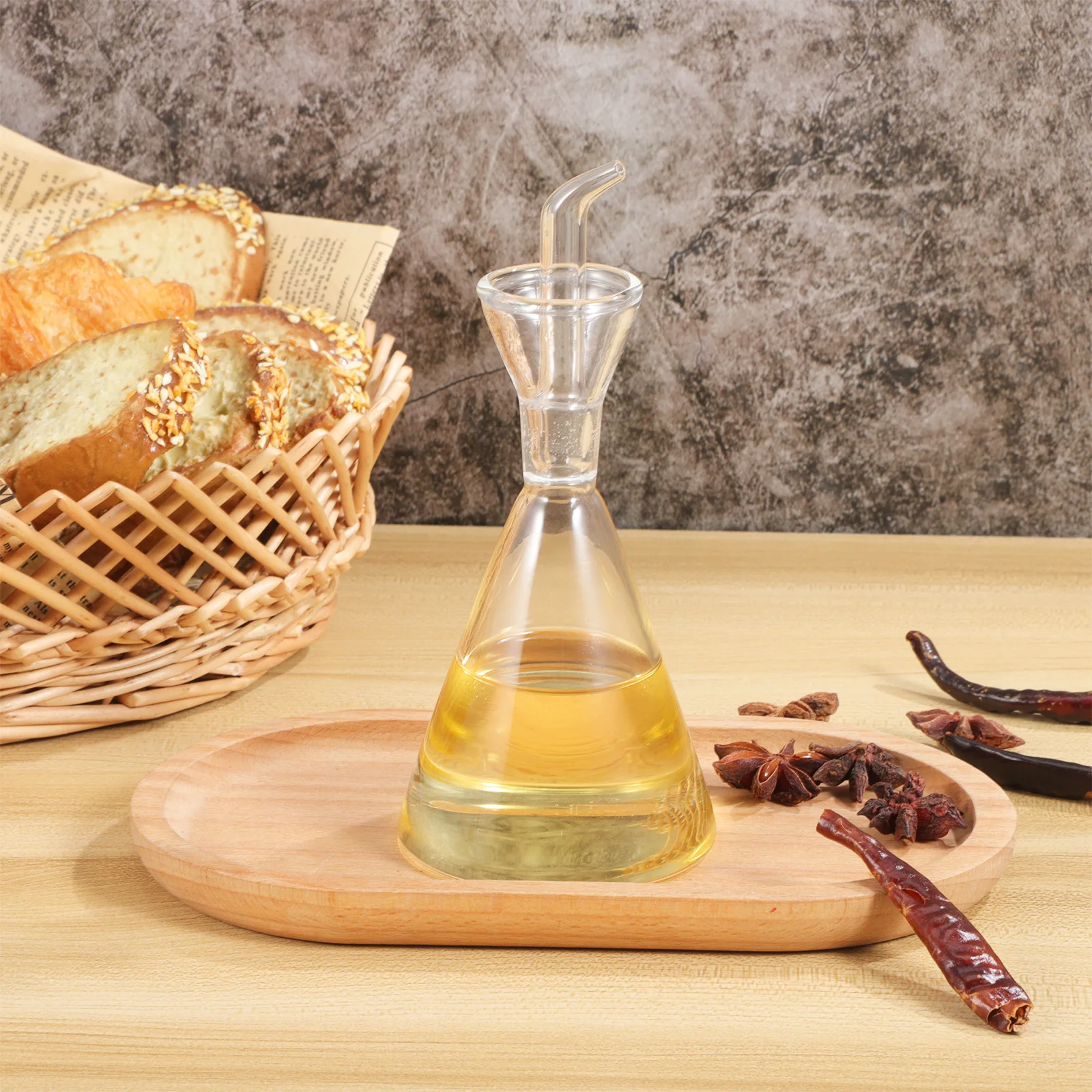 

125Ml Oil Dispenser Bottle Glass for Oil and Vinegar Control No Kitchen Cooking Essential