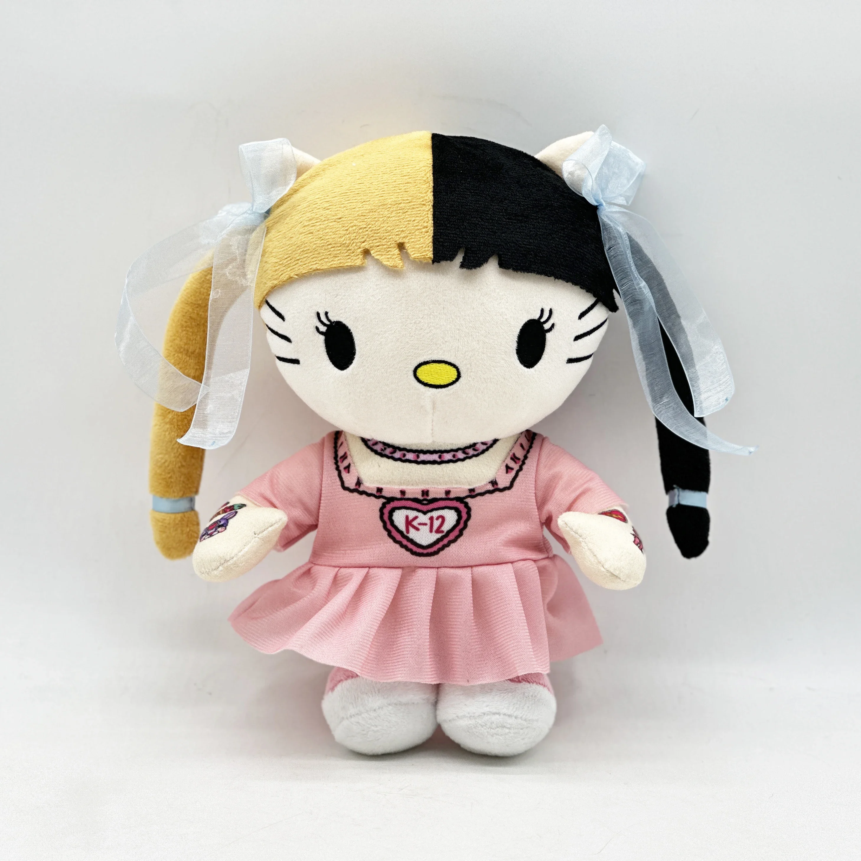 New Hello Kitty Melanie Martinez Plush Doll with Pink Dress Plushies Stuffed Toys Boys Girls Fans Collect Gifts 25cm