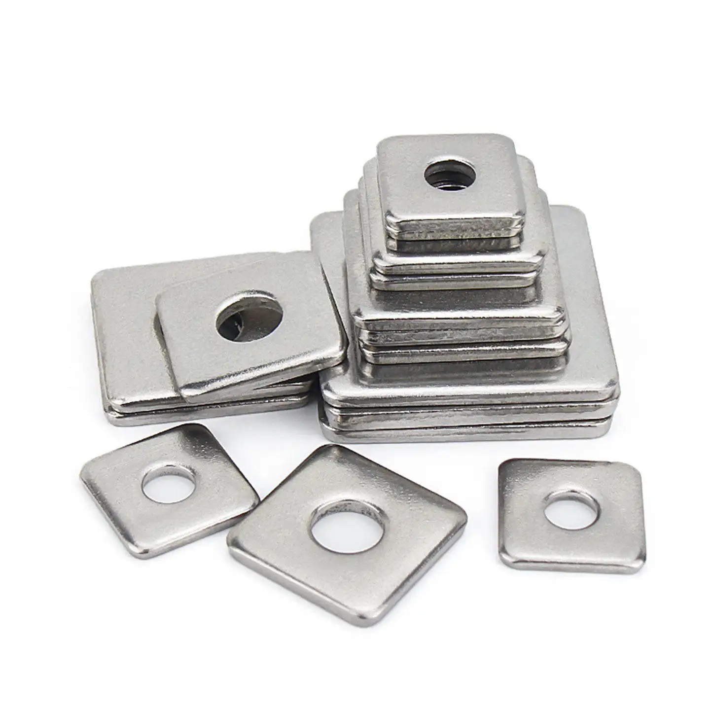 304 Stainless Steel Square Flat Washer Square Metal Gaskets Rectangular Curtain Wall Washers M3 M4 M5 M6 M8 M10 M12 M14 M16 M20