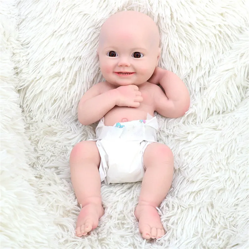 13inch Boy Body reborn doll Kits Full Solid Silicone Reborn Doll Kit Painted / Unpainted  Newborn Baby kit