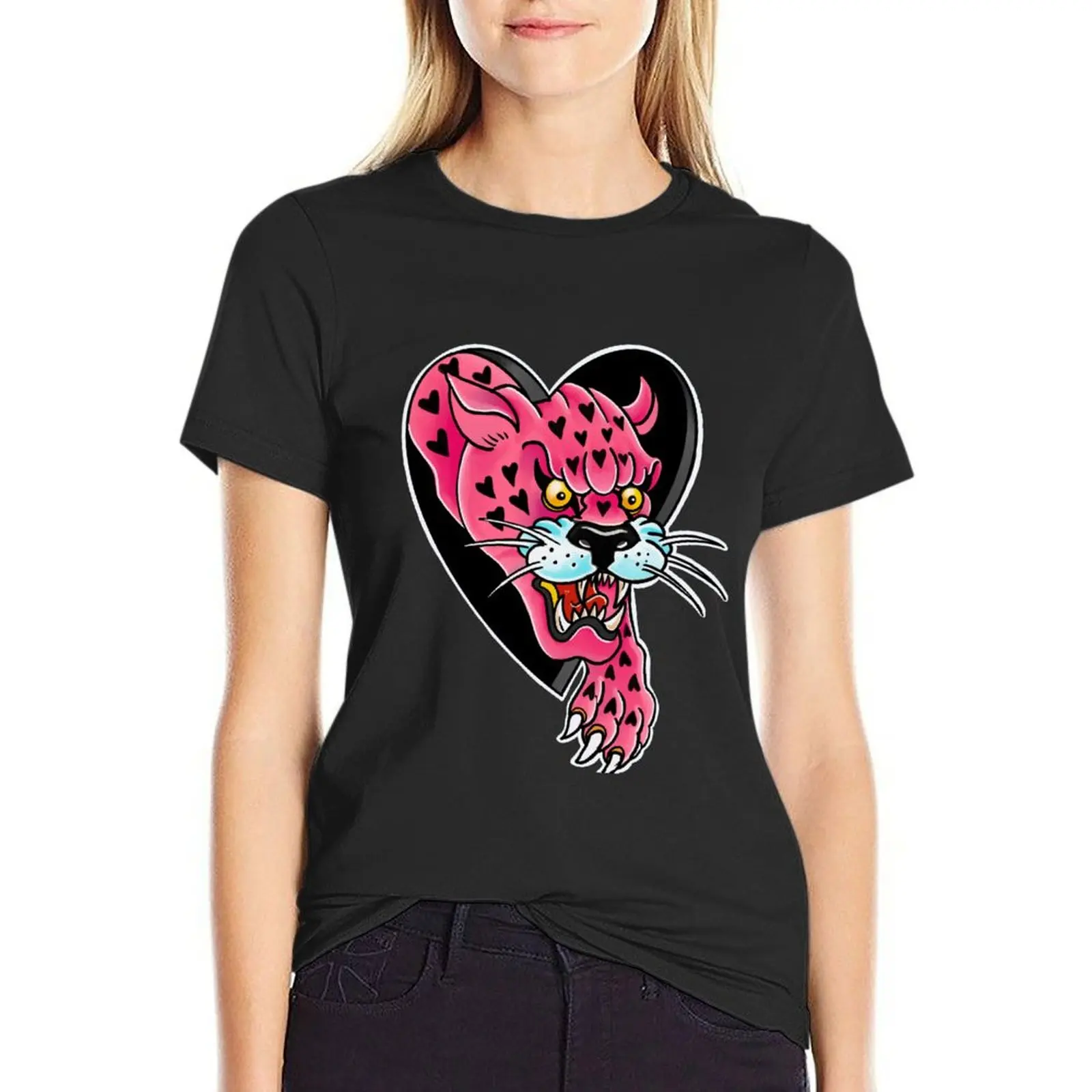 

Love panther T-Shirt customizeds quick-drying Women's t-shirt