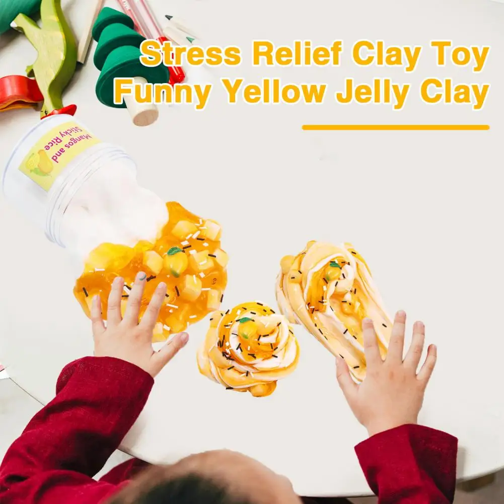 Jelly Clay Toy with Mango Accessories Soft Mango Accessories Jelly Clay Toy Set for Stress Relief Non Stick for Kids for Boys