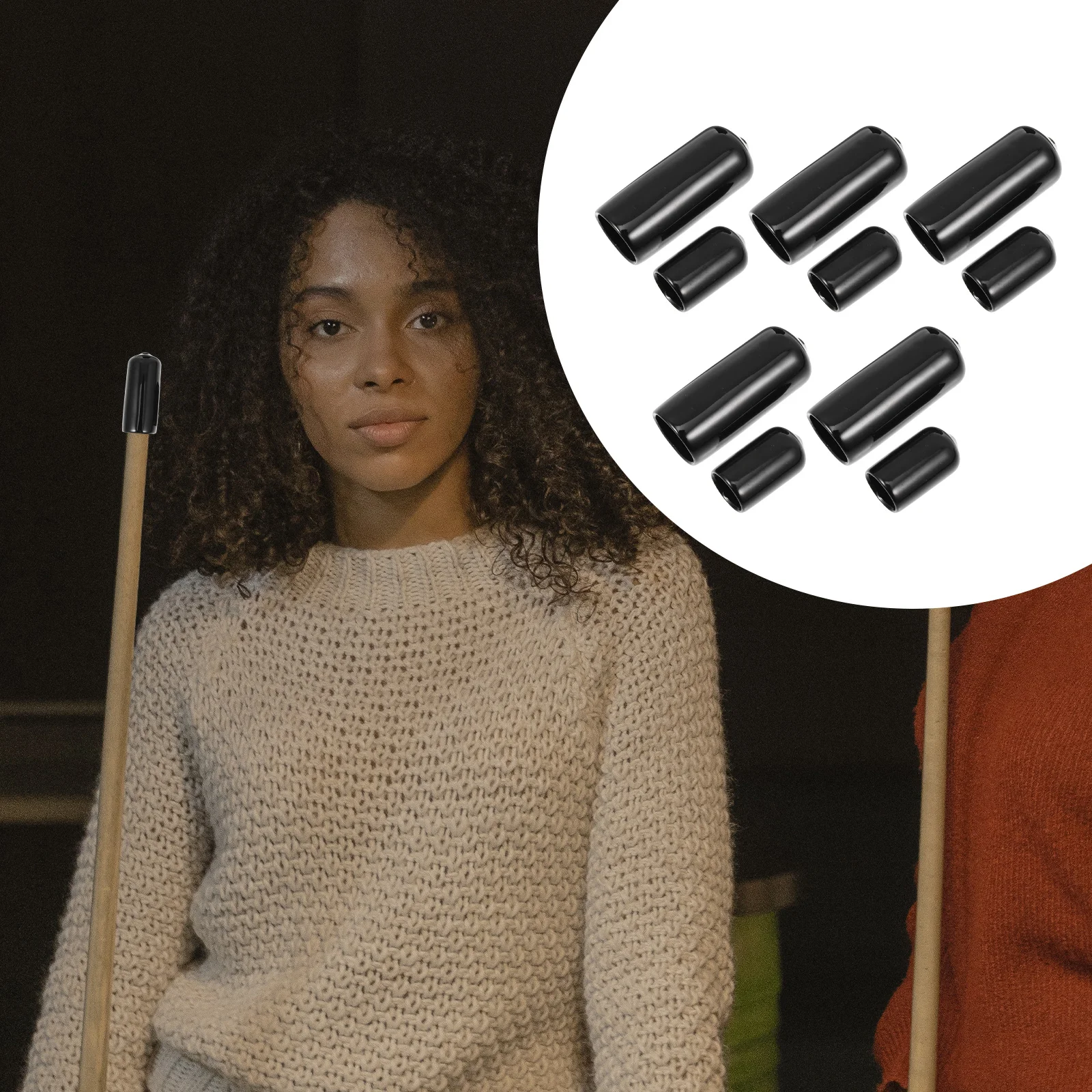 

10 шт., чехлы для наконечников бильярдного кия, резиновые защитные приспособления для головы бассейна, легко заменяемые прочные наконечники кия, формирователь, аксессуары для снукера