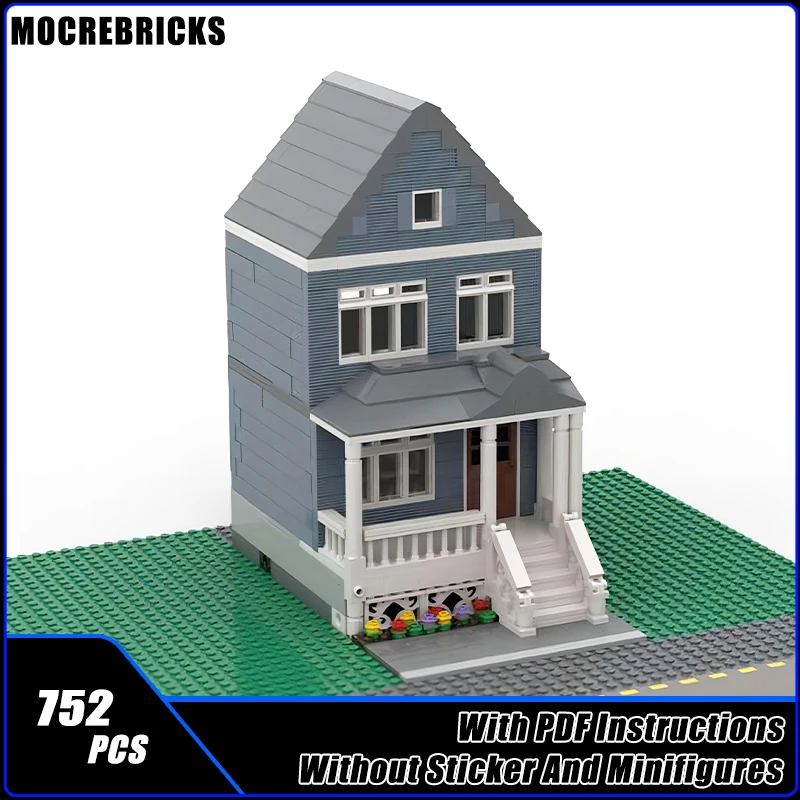 MOC Urban Street View Modular House Architecture Sets Creative Building Blocks Model DIY Technology Bricks Toys Kid's Xmas Gifts