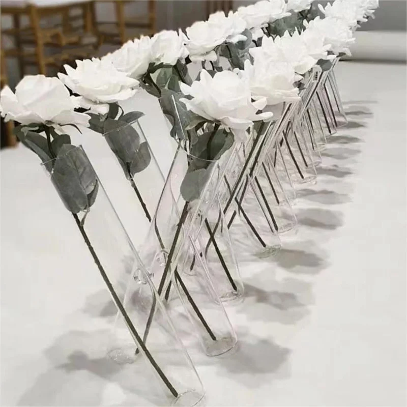 

8PCS Trident Crystal Vase Glass Wedding Table Centerpieces Event Party Vases Home Hotel Decoration