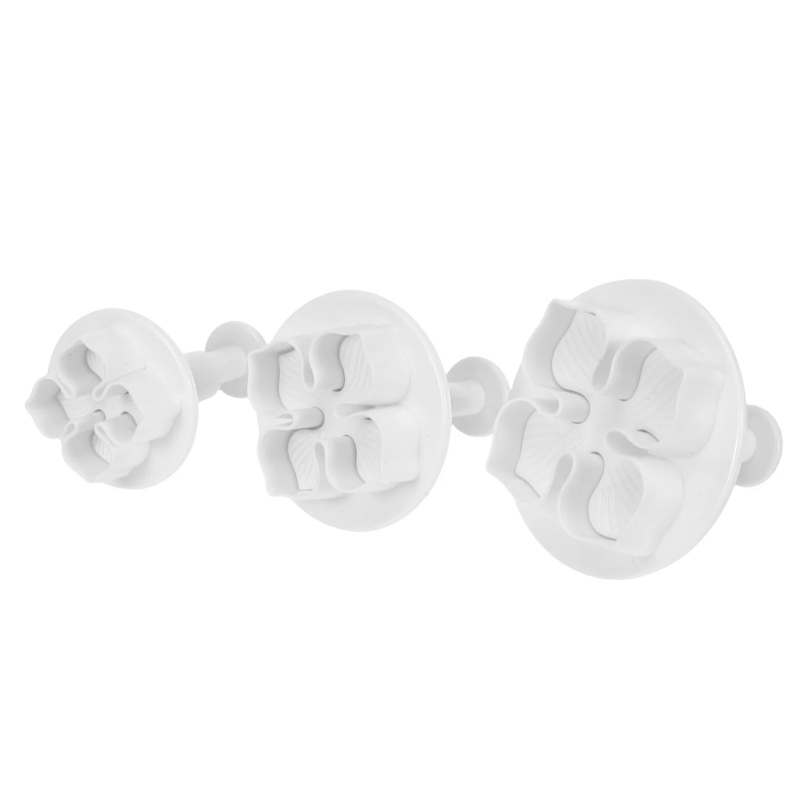 

3Pcs Hydrangea Shaped Sugarcraft Fondant Cutters Molds 3 Sizes White Cake Biscuit Plunger DIY Cooking Decorating