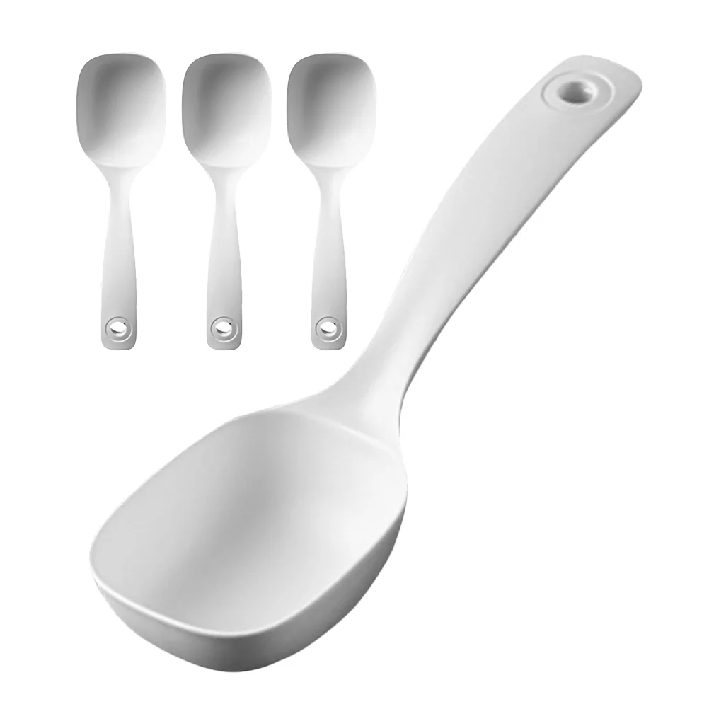 4 Pcs Rice Spoon Wonton Soup Household Serving Restaurant Ladle Spoons Canteen Porridge Pot Cooker Drink Cooking