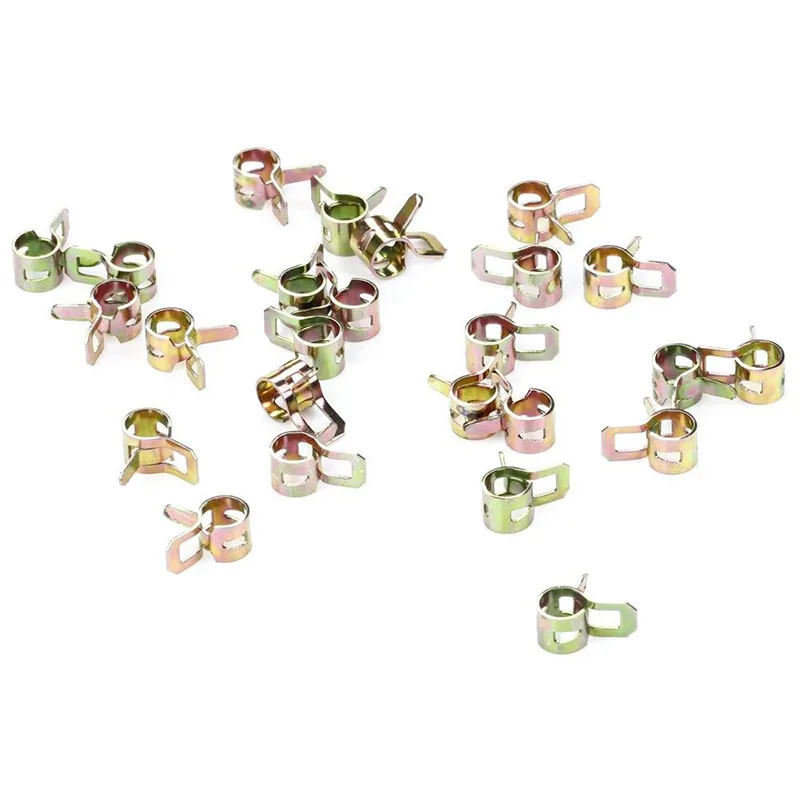 25pcs Fuel Line Clamps for Spring Engine Tools for Lawn Mower Generator Snow Blower Replacement Parts 25pcs Fuel