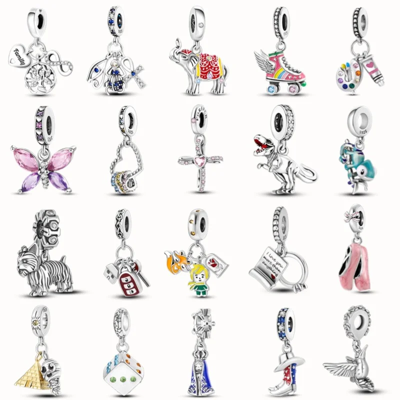 

Новые бусины-подвески из серебра 925 пробы с цирконием в форме сердца, подходят для настройки оригинальных женских браслетов в качестве памятных подарков