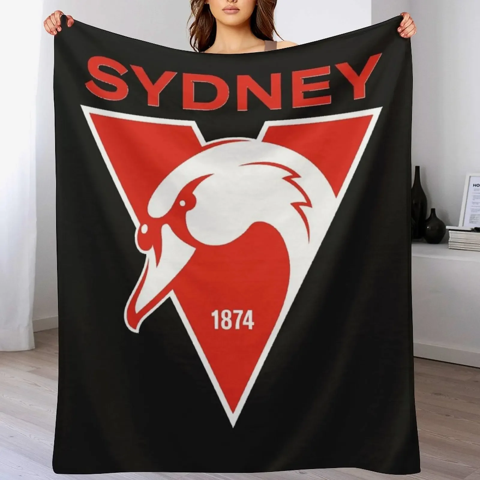 Sydney the Bloods Swans Haughty Swannies-Logos Classic T-Shirt Throw Blanket Heavy Thermal Softest Summer Beddings Blankets