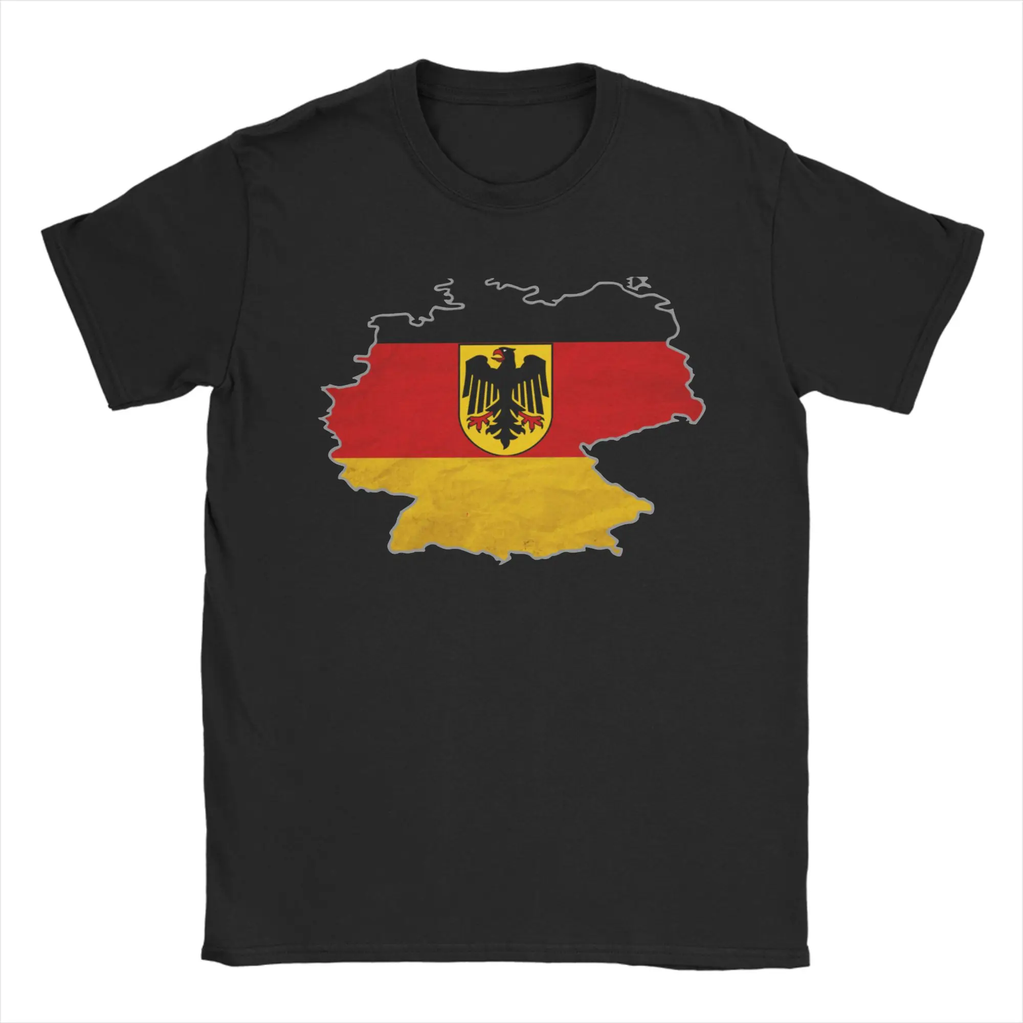 Novelty Federal Republic of Germany Flag T Shirt Men's Round Neck Short Sleeve Tops  Cotton Summer Tops