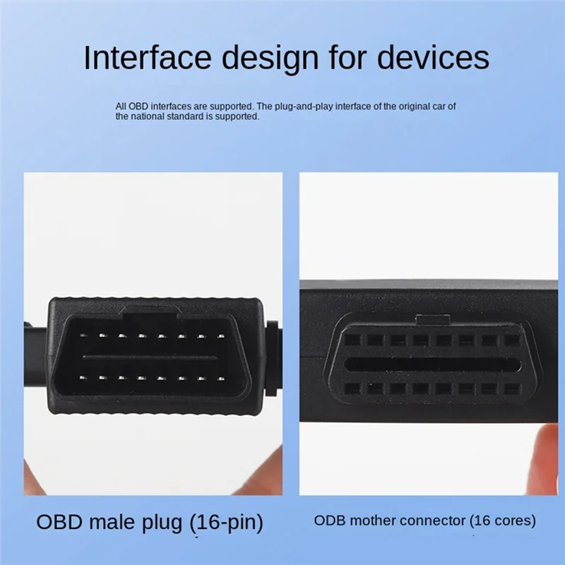 Obd2 واحد مقسم إلى اثنين من سلك محول 16 دبوس 16 كابل أساسي عالمي مع Dc5521-N35R