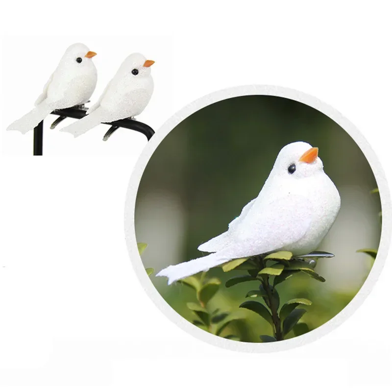 12 Pcs/set Lovely Foam Simulation Bird Garden Creative Decoration Household Lawn Branch Mini Animal Decorations Festival Gift