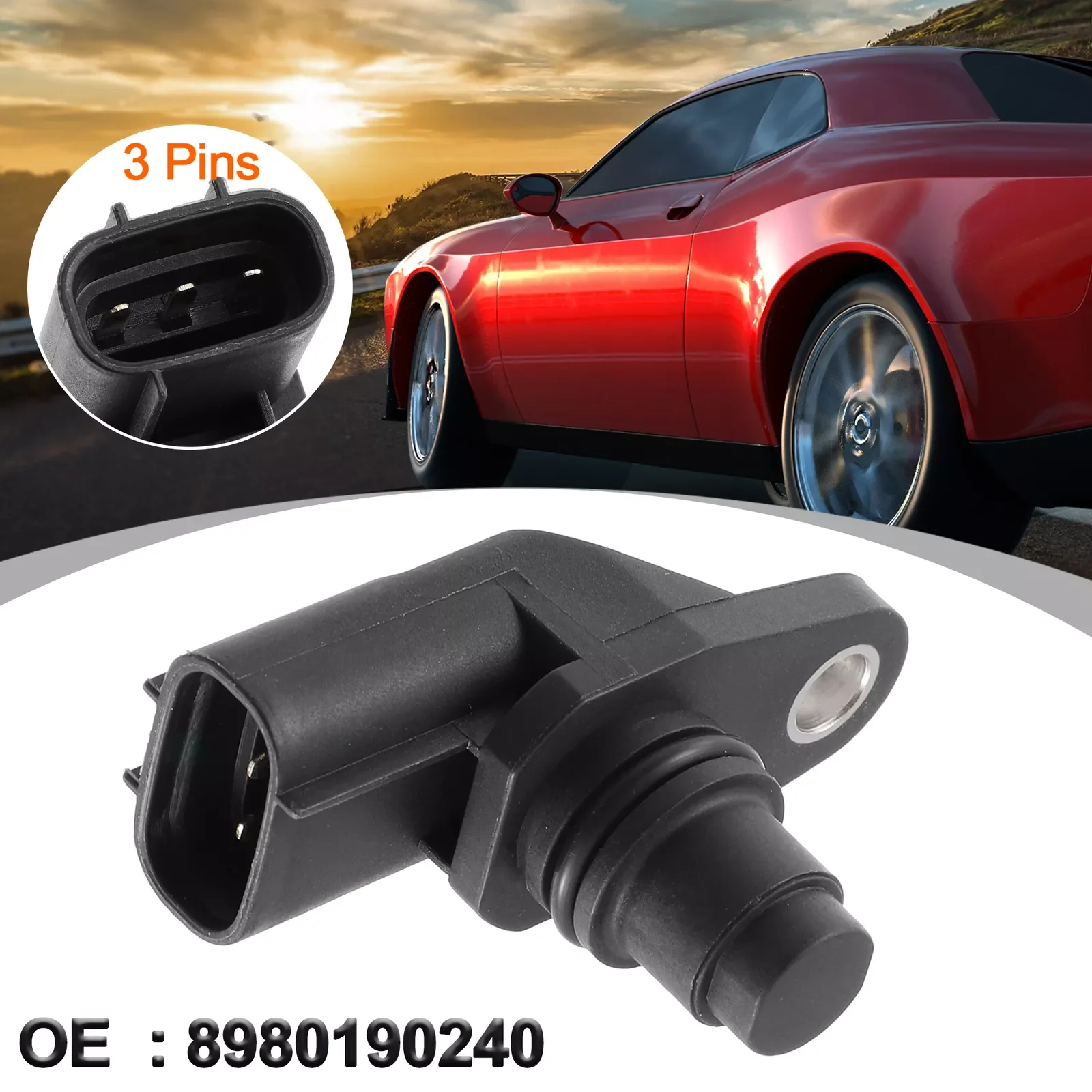 1pcs 8980190240 Auto Car Engine Camshaft Position Sensor for Isuzu 4HK1 Black FREE SHIPPING!!!