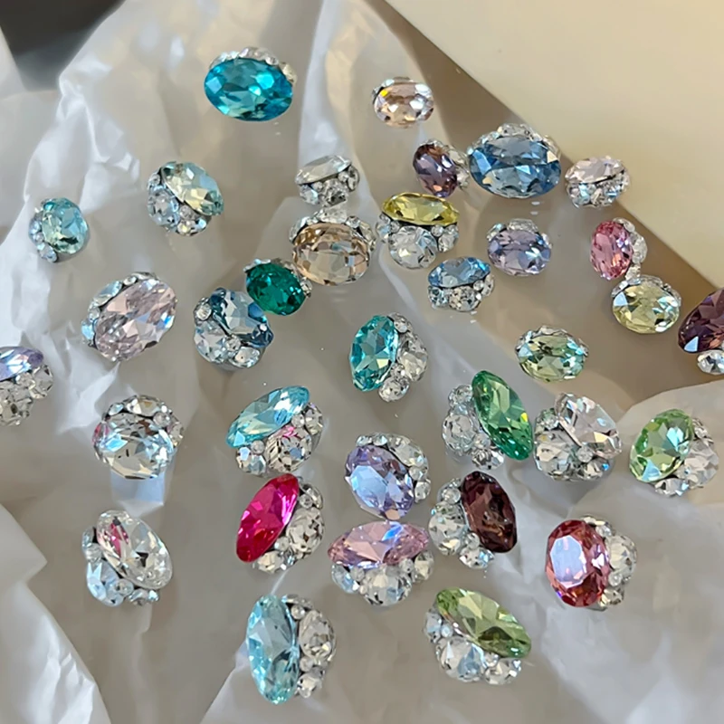 5 قطعة 6*8 مللي متر وسادة قطع الزجاج فضفاض الراين Pointback مسمار الفن لاصق اكسسوارات بلورات DIY بها بنفسك صنع المجوهرات الأحجار