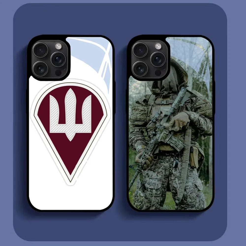 Ukrainian Airborne Forces Phone Case For IPhone16 15 14 13 12 11 Pro Xs Max Mini XR X 7 8 Plus Luxury Mirror Hard Funda