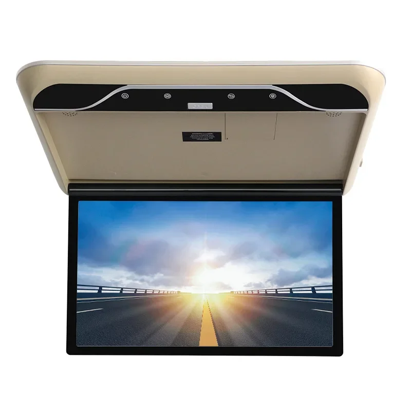 19" Car Flip Down Ceiling Roof TV Mount  Monitor with Ips Touch Screen BT Audio out MP5 Player