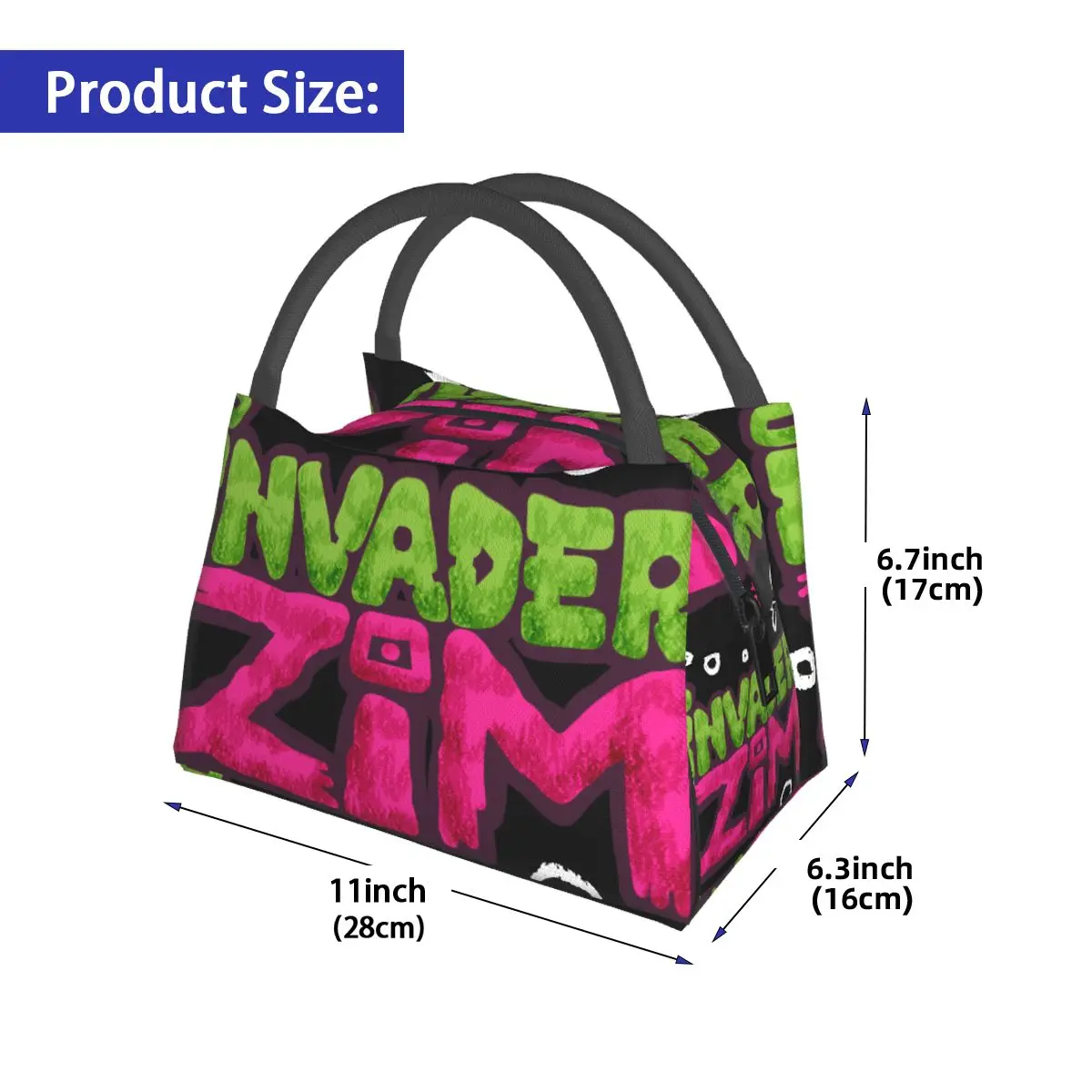 Bolsa de aislamiento portátil Invader Zim, contenedor Pinic de oficina para alimentos térmicos más frescos