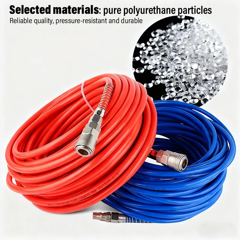 AGASHE 12mm Air Hose, Pneumatic High-Pressure High-Flow, Nylon Braided Polyurethane Tube, 5m 10m 20m
