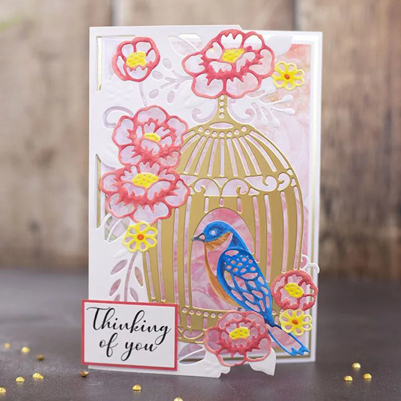 Lucky Goddess Metal Cutting Dies Beautiful Birdcage Diy Scrapbooking Photo Album Decorative Embossing Paper Card Crafts