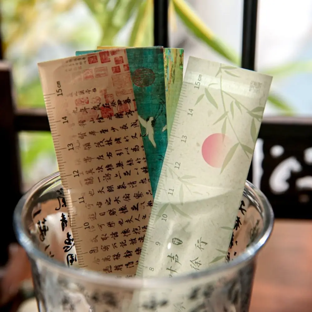 Creative DIY Drawing 15cm Straight Ruler Multifunctional Acrylic Math Drawing Ruler Bookmark Measuring Ruler Stationery