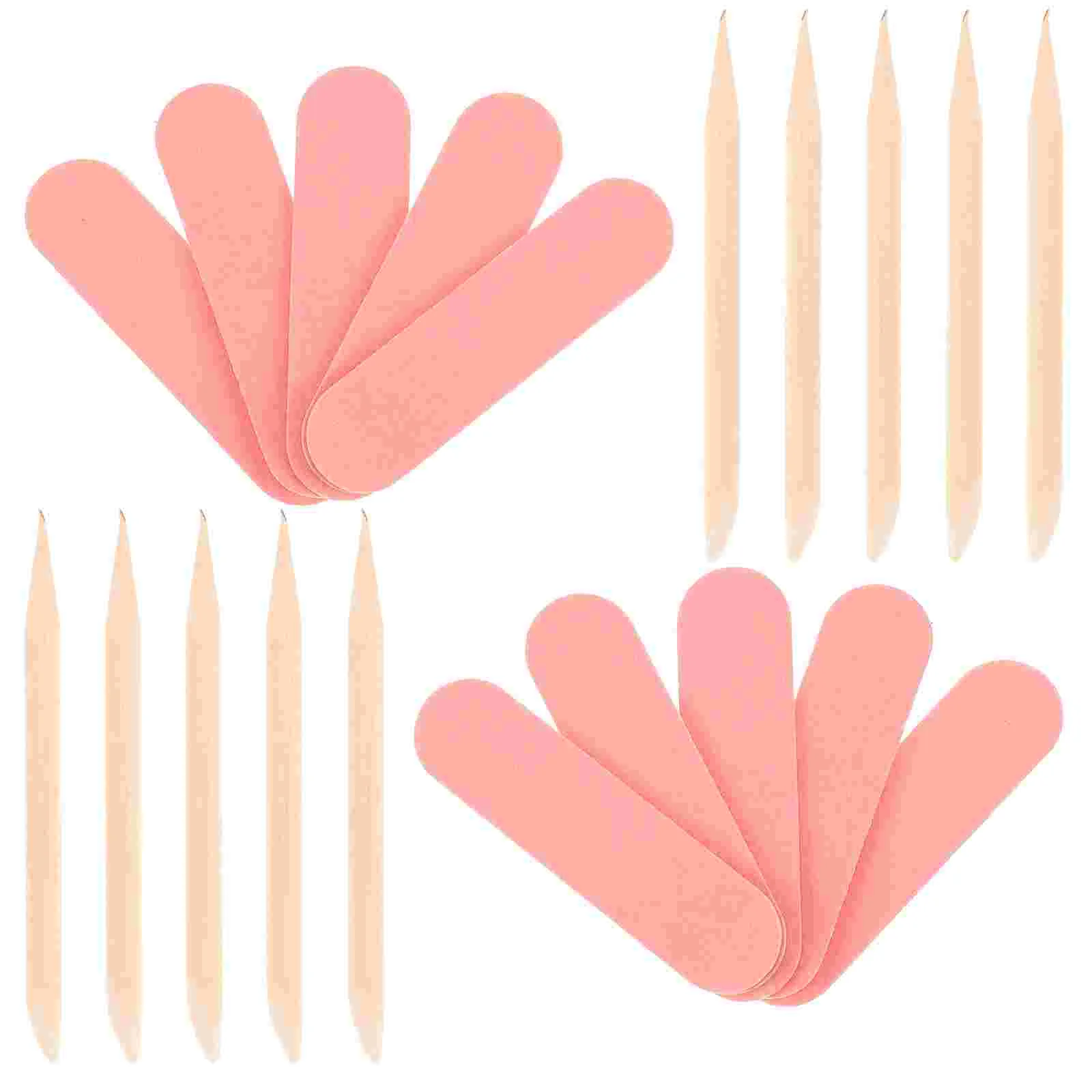 50 Pcs Manicure Kit Nail Polish Strip Tool Buffers for Nails Care File Major Wood Sticks Pink Press Case Child