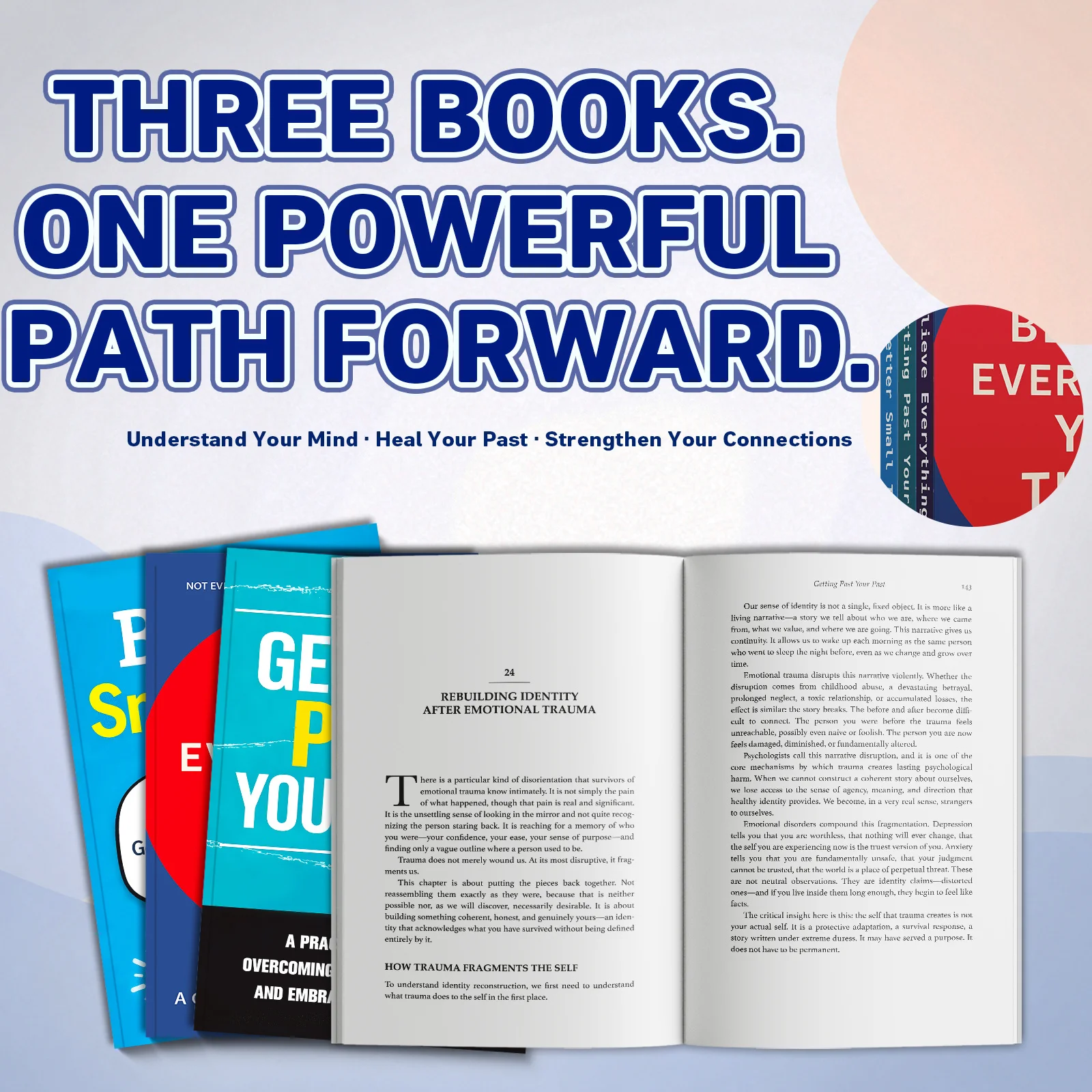 3-Book Adult Personal Growth and Communication Book Set, Getting Past Your Past, Better Small Talk