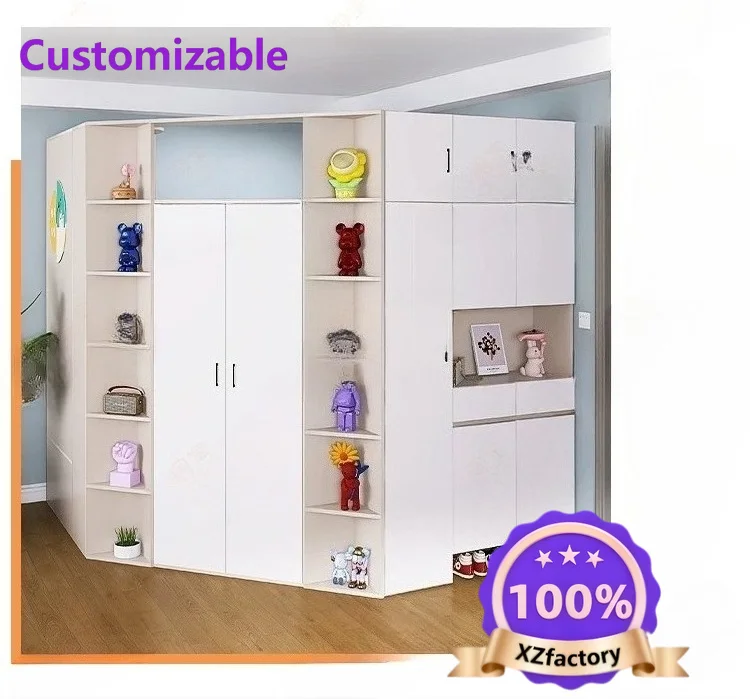 Custom Space Saving Integrated Bed with Nightstand Shoe Cabinet Multi Functional Combined Bed for Small Apartment Living Room