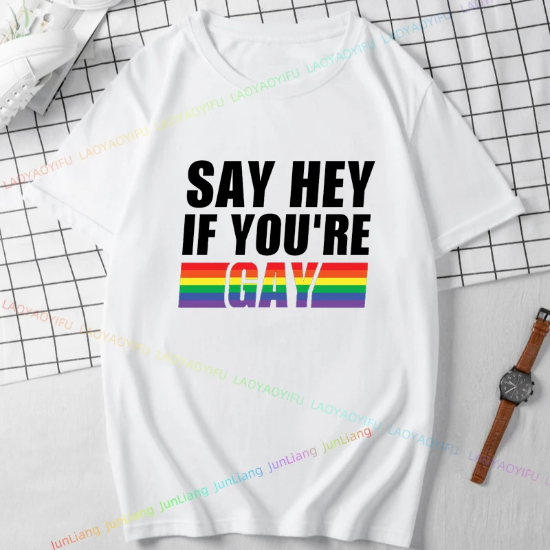 Gay Pride Lesbians Clothes Short Sleeve T-shirt Ahs Style 100% Pure Cotton Men's Shirts Aesthetic Clothing New in Tops & Tees