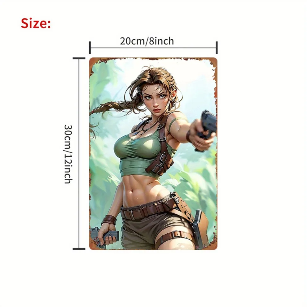 Warrior Jungle Explorer Sign Wall Art 8x12 Inch Hanging Decor for Bedroom Home Theater