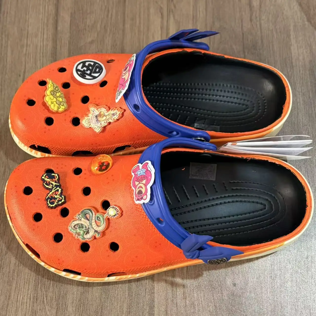 Dbz Son Goku Clogs Orange Eva Sandals Shenron Dragon & Super Saiyan Decor Detachable Heel Strap Anti-Slip Comfort Garden Shoes