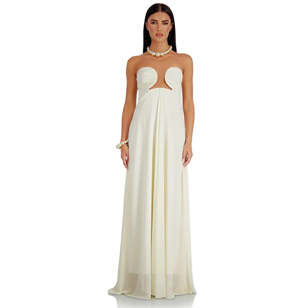 Wedding Dress Elegant Lvory Chiffon Ruched Pleat Bespoke Occasion Gown Straight Sweetheart 2024 Bride Gowns for Women