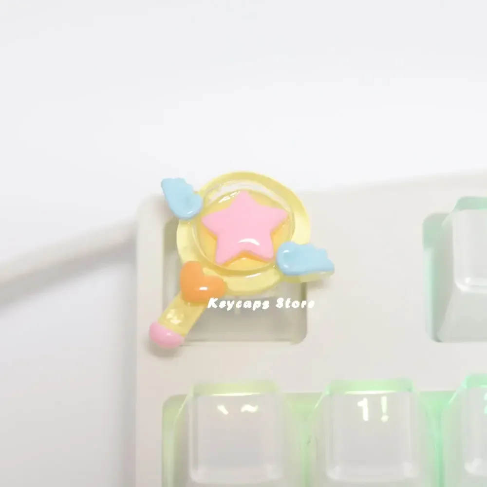 1pcs Custom Girl Bow Cute keycaps for Cherry MX Switch Game Backlight Keycap ESC Translucent Cartoon Anime Kawaii Keycap