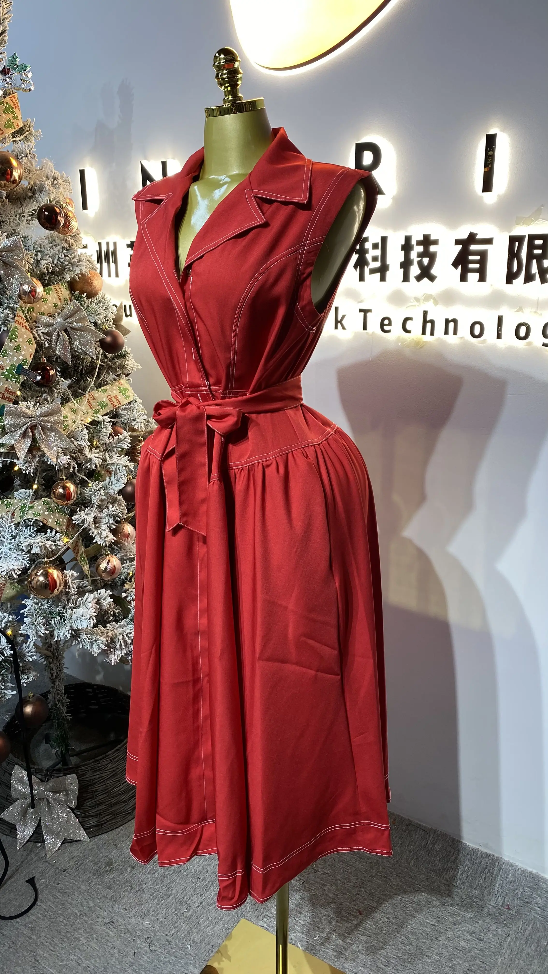 سترة رياضية صيفية أنيقة بياقة مدببة ملابس نسائية فستان دانتيل إمبراطوري-GZXX229 #2