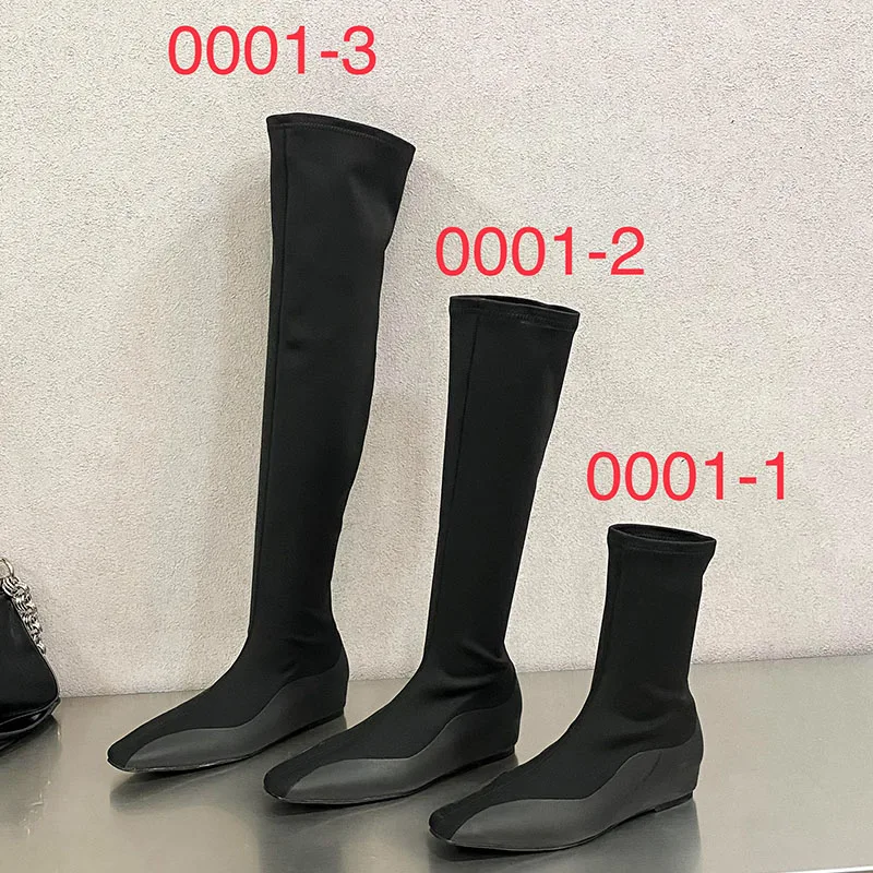 Fashion Elastic Ladies Knee High Sock Boots Female Designer Height Increasing Footwear Slip On Shoes Women Ankle Stretch Boots