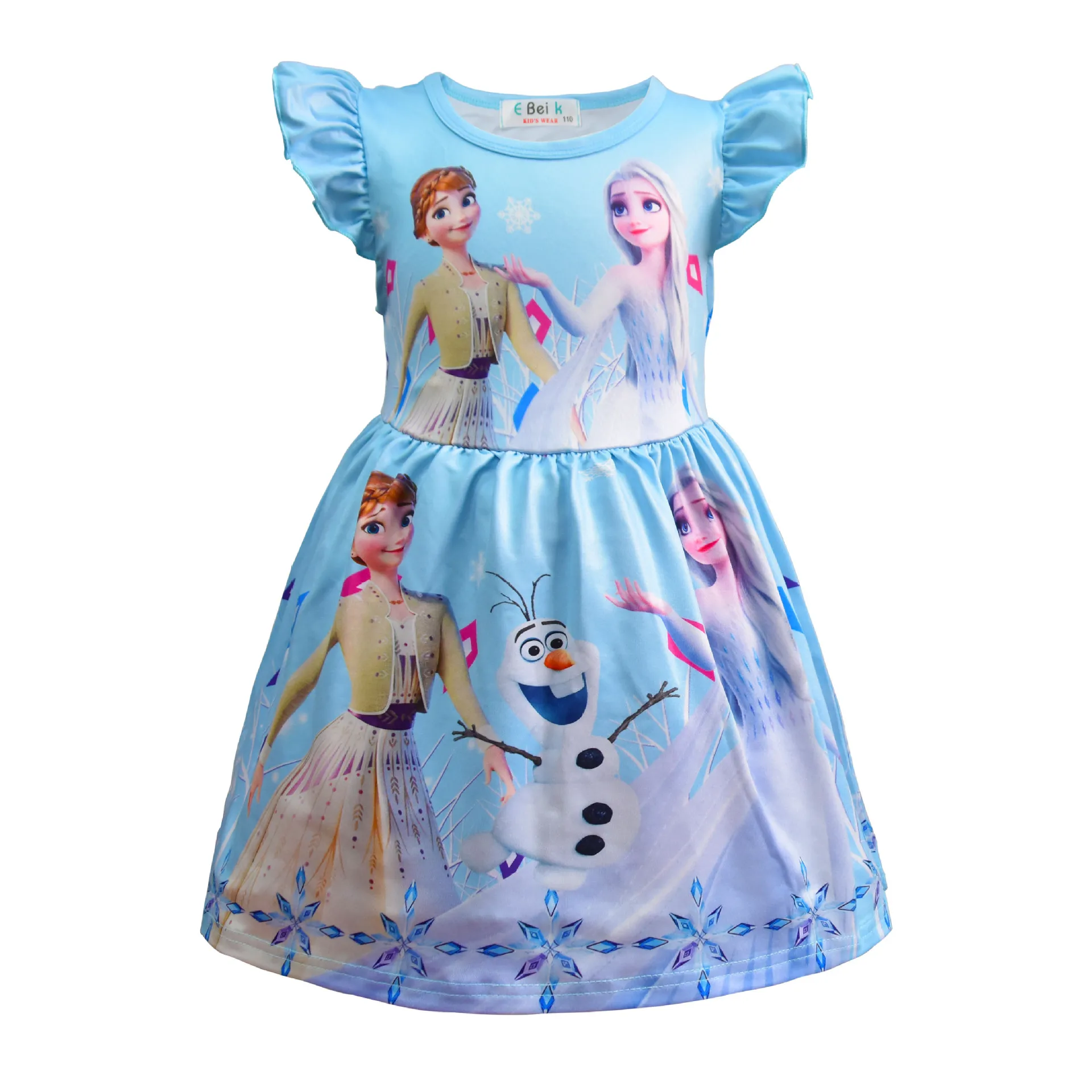 Disney Cartoon Frozen 2 Costume Elsa Anna Princess Dress Kids Dresses for Girls Flying Sleeve Girls Dress Cosplay Party Skirt