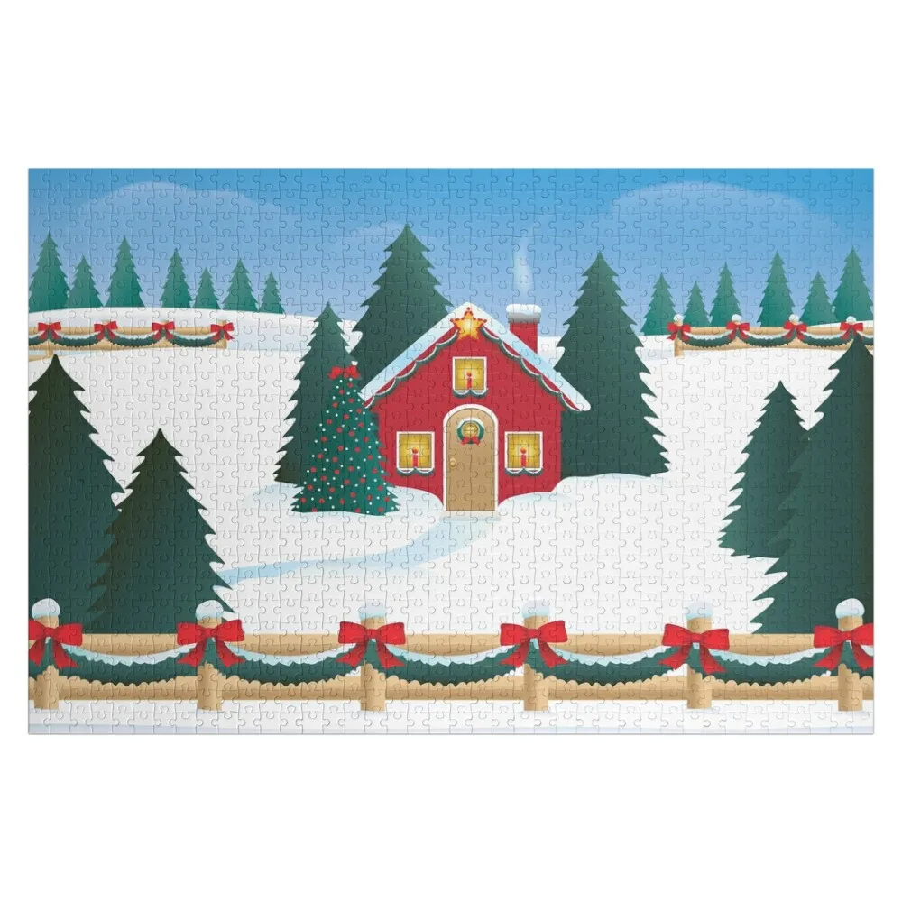 

Christmas Cottage Jigsaw Puzzle Personalised Name Personalized Gift Ideas Puzzle