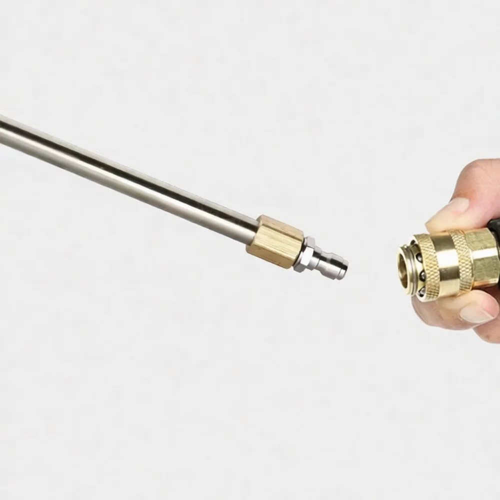 High Pressure Washer Extension Wand Stainless Steel Spray Pipe 4000PSI Tool For Efficient Home Outdoor Gutter Cleaning