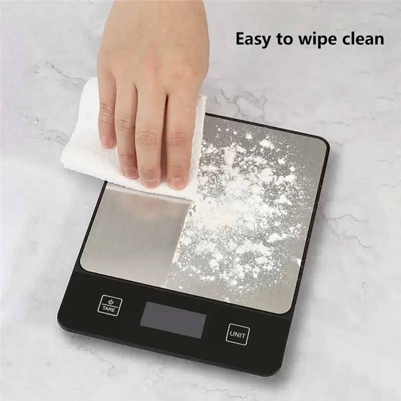 [HOT!A34R】 Food Measuring Tool 10Kg/1G Digital Kitchen Scale, 6 Units In Silver For Baking Cooking, Grams Ounces