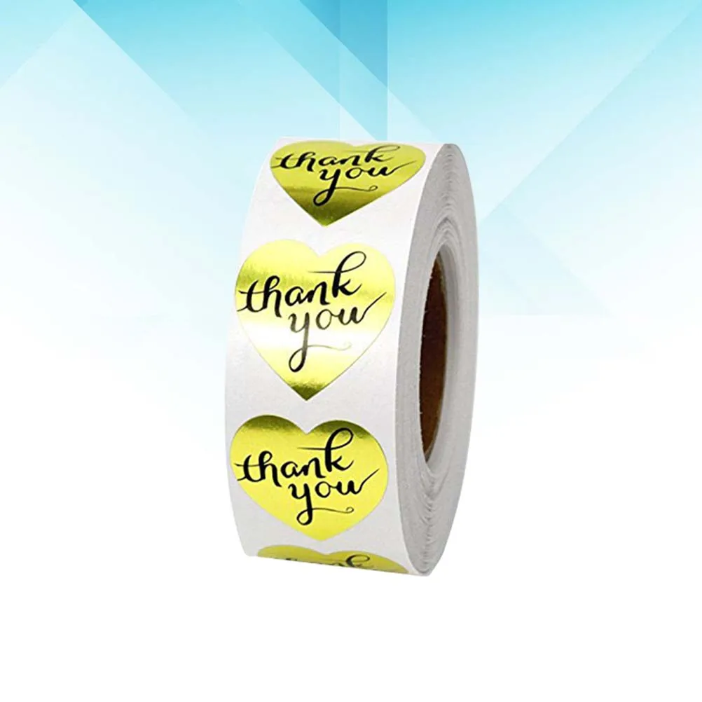 

Heart Shaped Self Adhesive Stickers Labels Reward Thank You Golden Cartoon Style Festive Activities Balloons Cards Parcels Gift