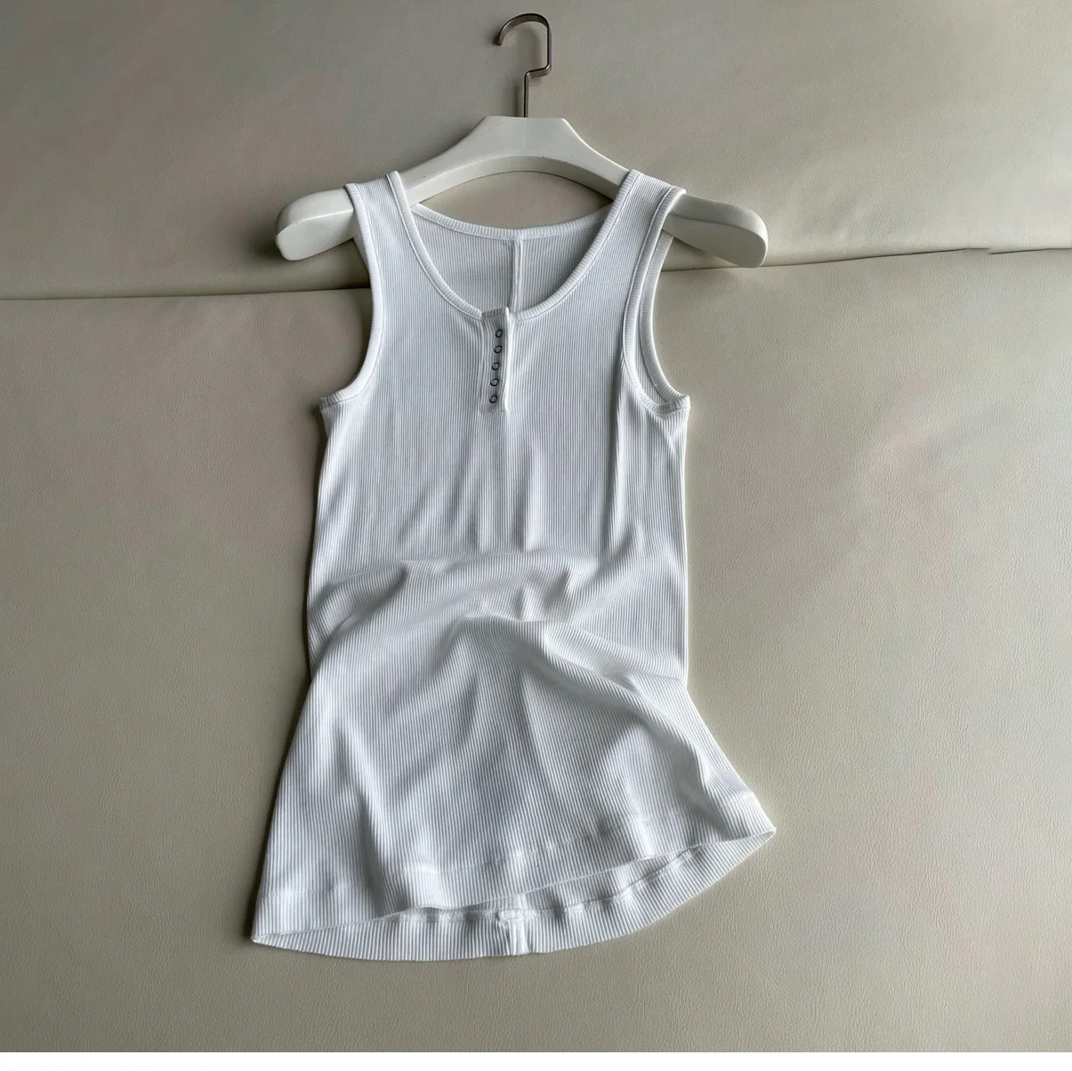 

Slim Fit round Ne Elastic Tead f Button Vest Street Sle Cotton Blend Women's Outerwear Casual Color Vest